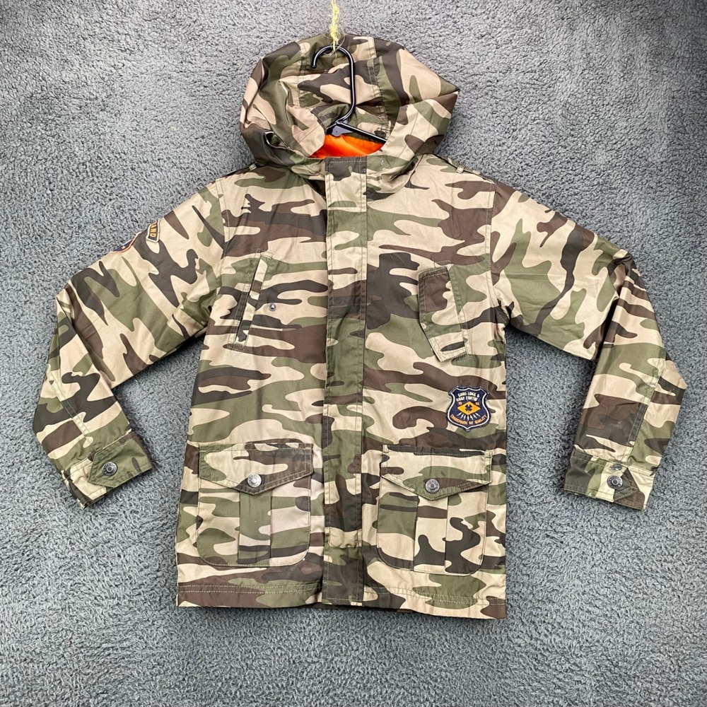 Lucky Brand‎ Camouflage Hooded Jacket Kids Size S Military Style Coat